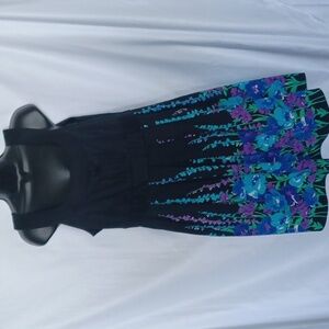 Dress Barn dress black/floral, 19" pit to pit,  17" waist